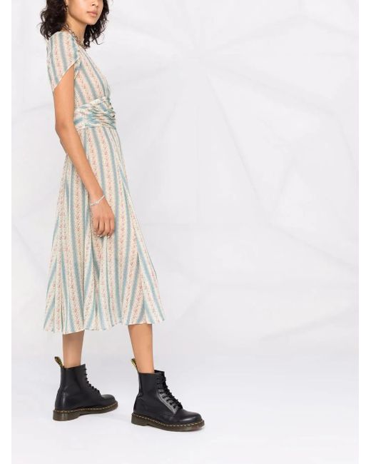 DSquared² White Floral-Print Flared Tea Dress