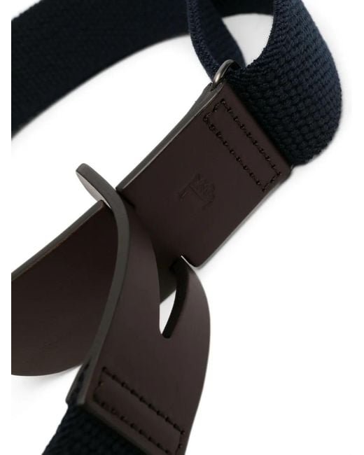 Tod's Black Greca Pebbled-Texture Belt for men