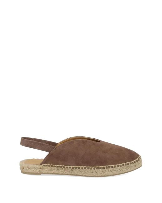 Castaner Brown Slingback Flat Suede Espadrilles