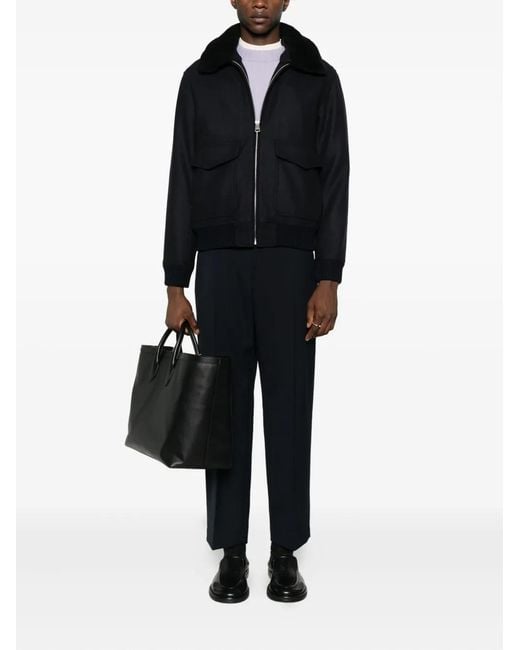 Sandro Black Zip-Up Bomber Jacket for men