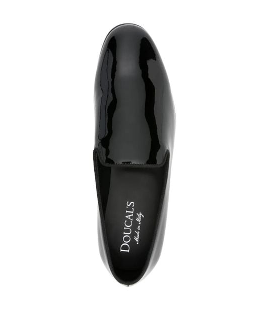 Doucal's Black Patent Leather Loafers for men