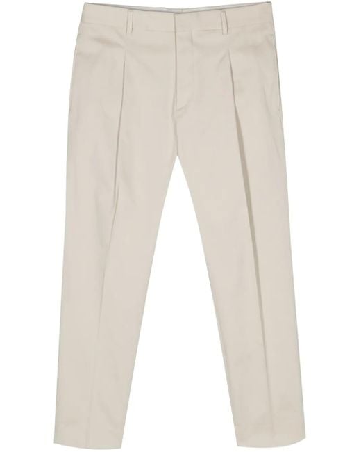 Dell'Oglio Natural Sandy Mid-Rise Tailored Trousers for men