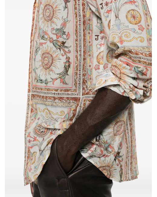 Just Cavalli Natural Printed Shirt for men