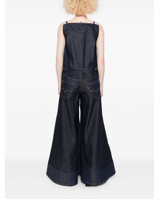 Sacai Jumpsuit Met Wijde Pijpen in het Blue