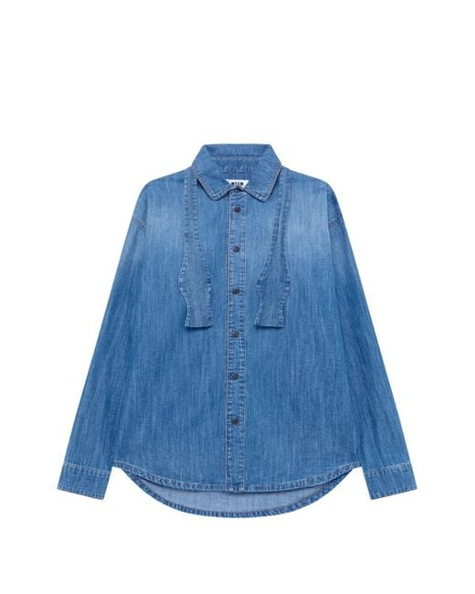 MSGM Jeanshemd Mit Fliege in Blue für Herren