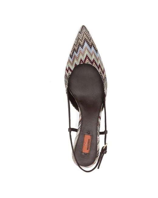 Missoni White Point-Toe Slingback Pumps