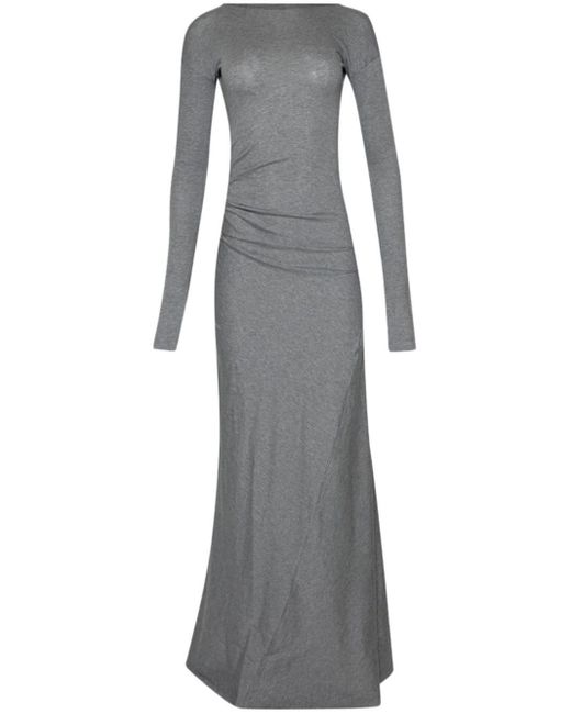 Victoria Beckham Gray Cotton Jersey Maxi Dress