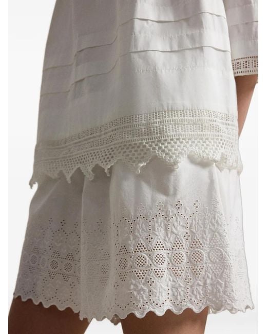 Polo Ralph Lauren White Cotton Eyelet Short