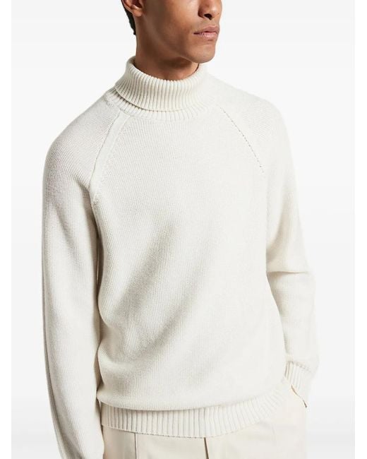 Maglione A Collo Alto di Peserico in White da Uomo
