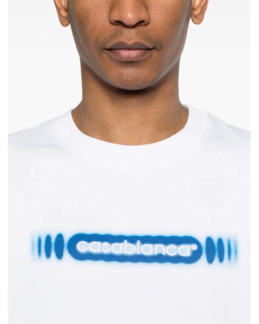 Casablanca Blue Logo Classic T-Shirt For for men