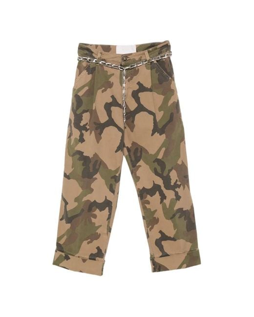 Circus Hotel White Camouflage-Print Chain-Link Jeans