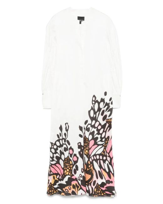 Marc Cain White Maxikleid Mit Print