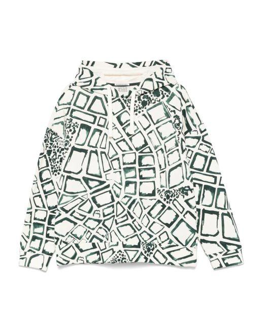 Scotch & Soda White Printed Hoodie