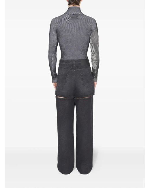 Jean Paul Gaultier Black Cut-Out-Detail Cotton Jeans
