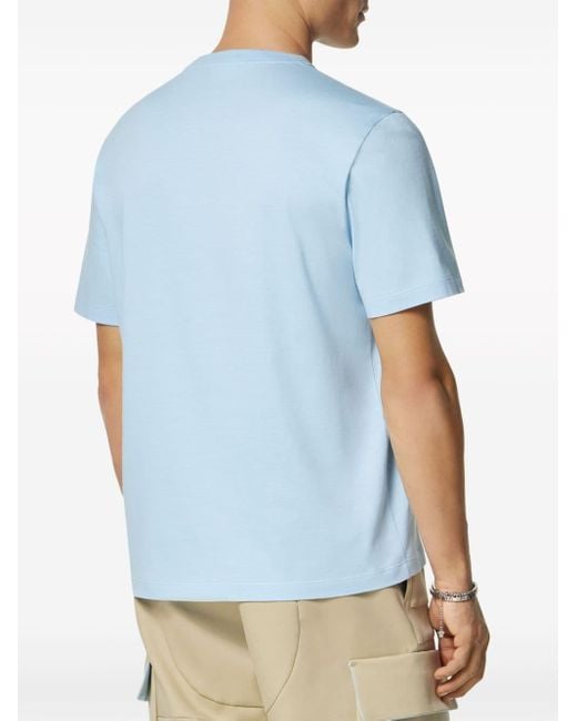 Camiseta con logo bordado Versace de hombre de color Blue