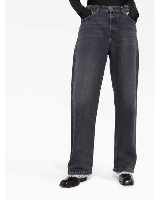 DIESEL Blue Wide-leg Lace-trim Jeans