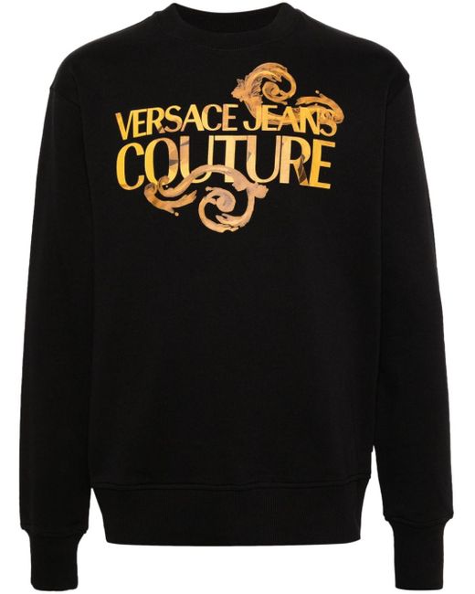 Felpa con stampa barocca di Versace in Black da Uomo