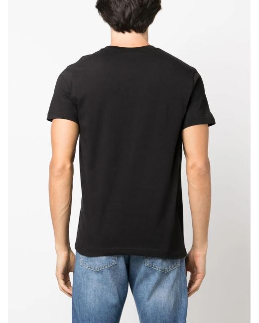 Versace Jeans Couture Black Cotton V-Emblem T-Shirt for men