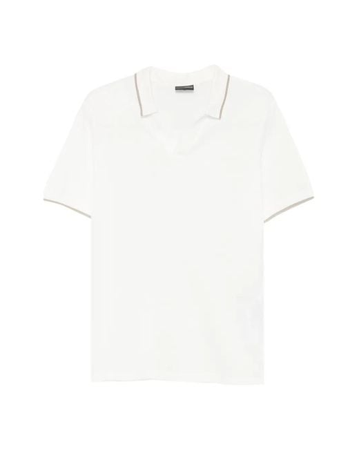 Emporio Armani White V-Neck T-Shirt for men