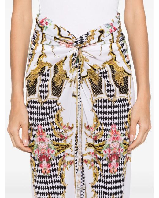 Camilla Metallic Rococo Midi Skirt