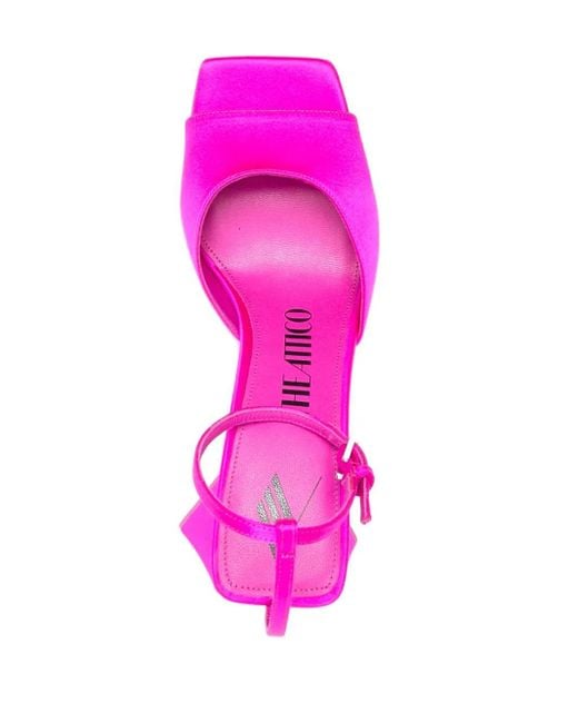 The Attico Pink Piper Satin Heel Sandals