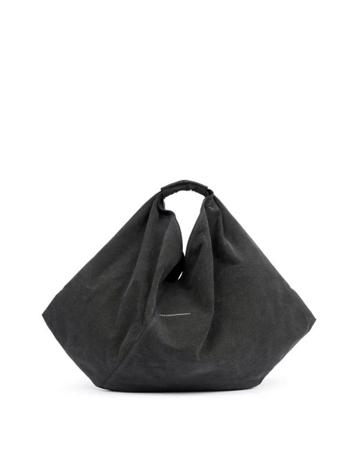 MM6 by Maison Margiela Black Canvas Japanese Shopping Bag