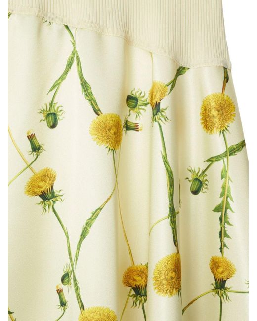 Burberry Yellow Dandelion-print Asymmetric Skirt
