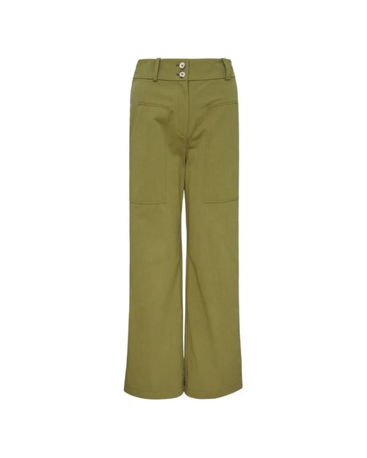 Club21 Collection Green Adele Wide-Leg Trousers