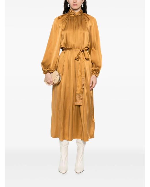 Zimmermann Orange Hypnotic Twist Sheath Midi Dress