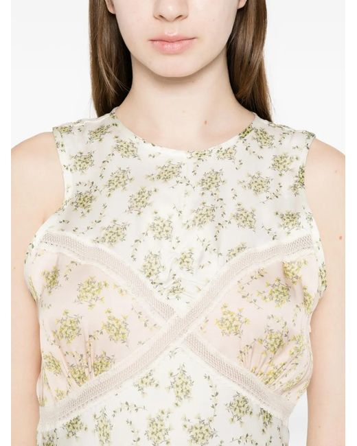 Sandro White Floral-Print Maxi Dress