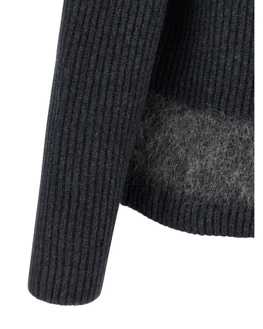 DSquared² Gerippter Pullover mit Wolleinsatz in Blue für Herren