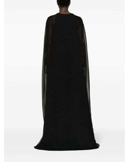 Tom Ford Black Semi-Sheer-Panelled Maxi Dress