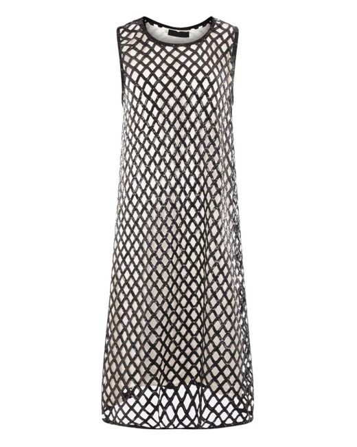 Maria Calderara White Sequinned Net Dress