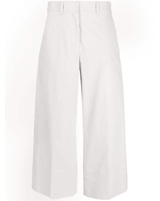 Max Mara Cropped Pantalon in het White