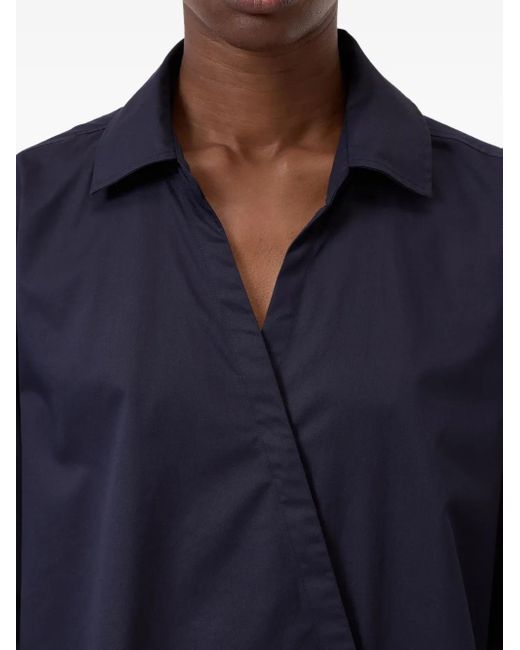 Closed Blue Asymmetrische Popeline-Bluse