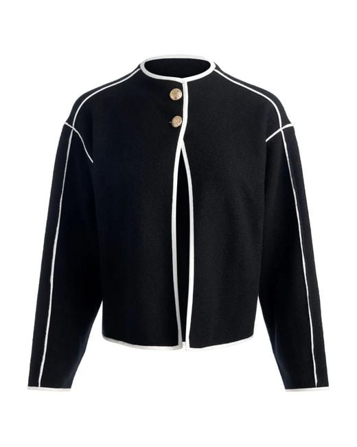 Alice + Olivia Black Pearson Sweater Jacket