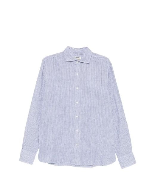 Ecoalf White Alfredo Striped Shirt for men