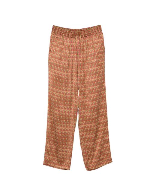 Drole de Monsieur Brown Paisley-Pattern Trousers for men