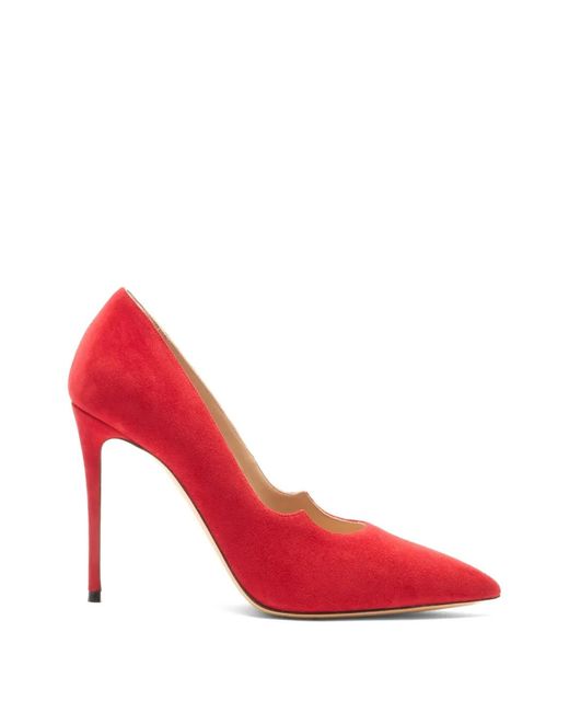 Casadei Red Cats Suede Pumps