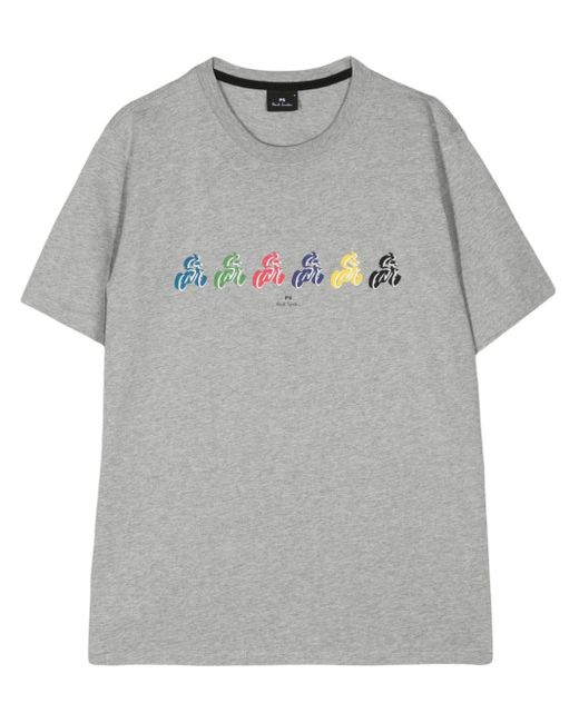 PS by Paul Smith Gray Cycle Organic Cotton T-shirt for men