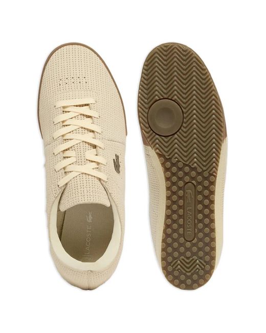 Lacoste White Perforated Logo Sneakers for men