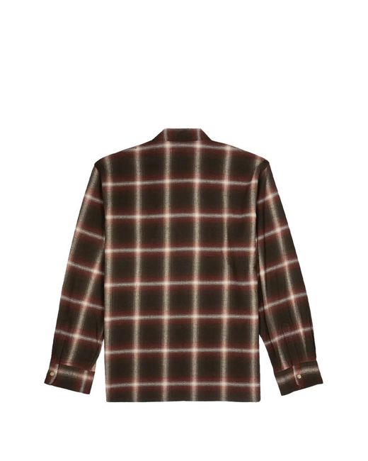 Second/Layer Brown Logan Check-Pattern Shirt for men