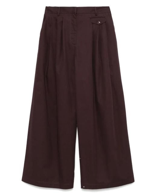 Tibi ツイル トリプルタック ワイドパンツ Purple