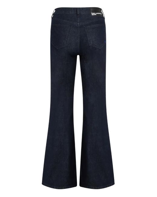 Karl Lagerfeld High Waist Jeans Met Split in het Blue