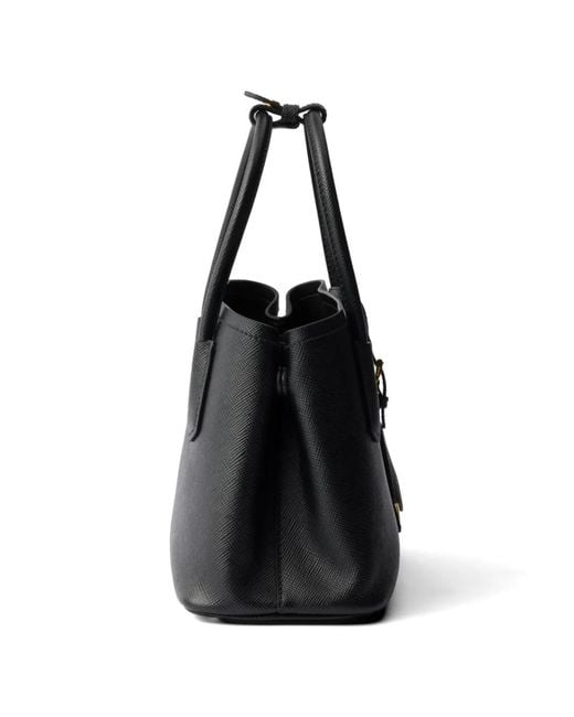 Prada Black Double Small Saffiano Leather Bag