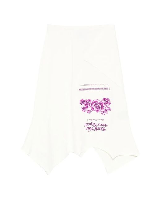 Vetements White Printed Midi Skirt