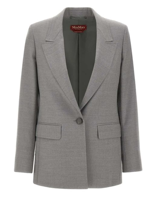 Max Mara Gray Bolsena Single-Breasted Blazer