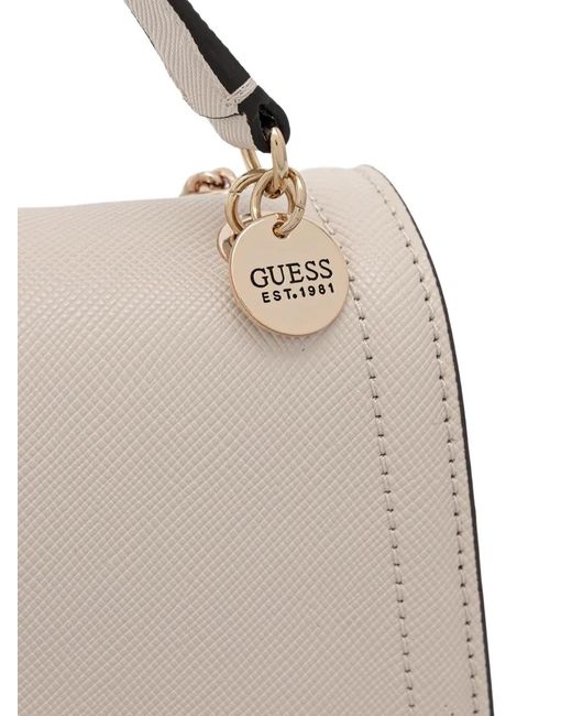 Guess White Noelle Chain-Strap Cross Body Bag