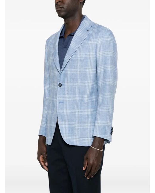 Tagliatore Blue Patterned Blazer for men