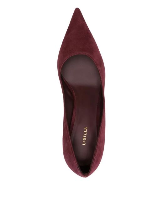 Le Silla Purple 90Mm Pointed-Toe Leather Pumps
